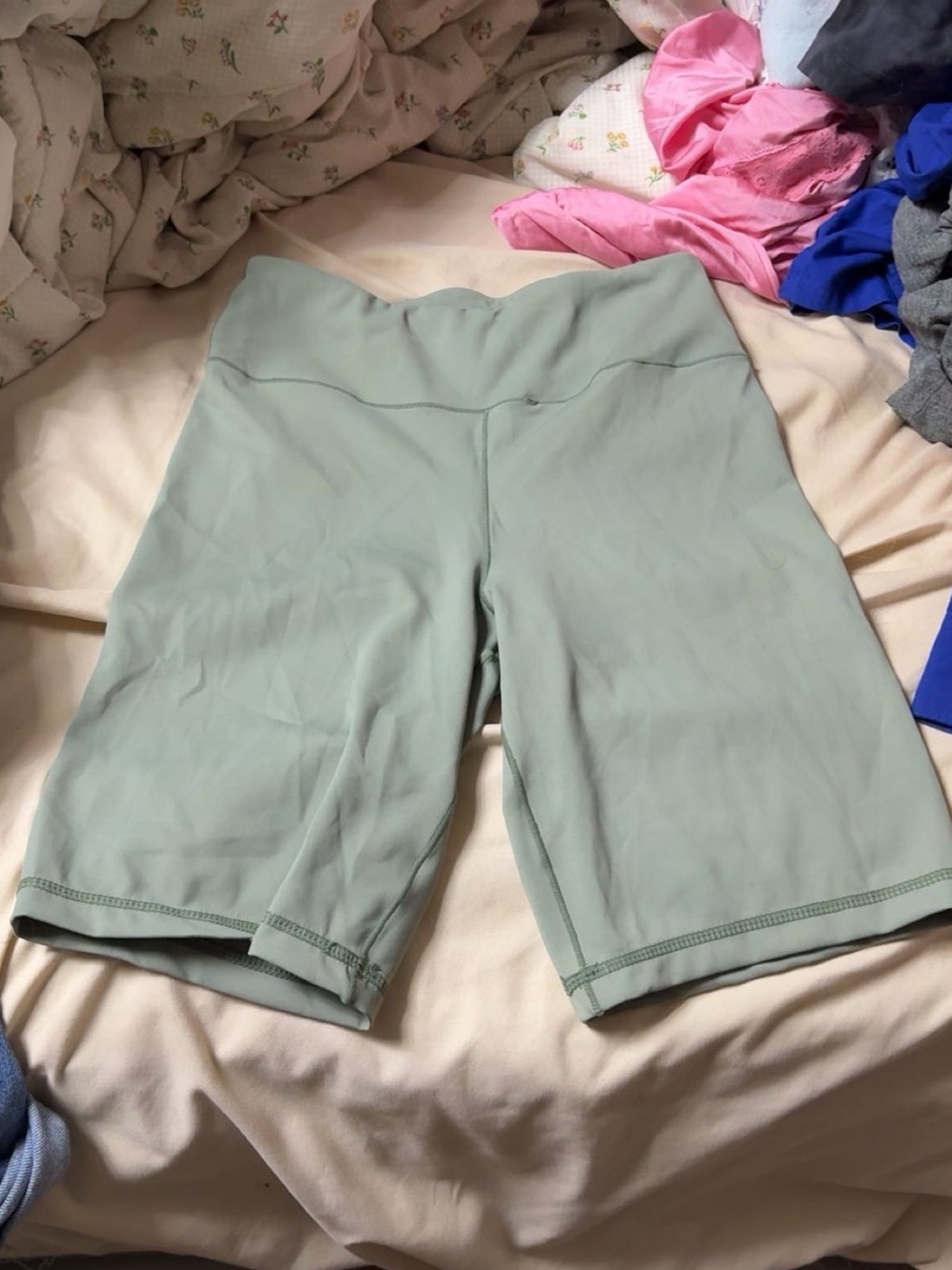 High-Rise Sage Green Women’s Bike Shorts